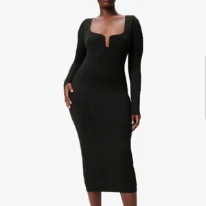 Good American U-Ring Bodycon Midi Dress